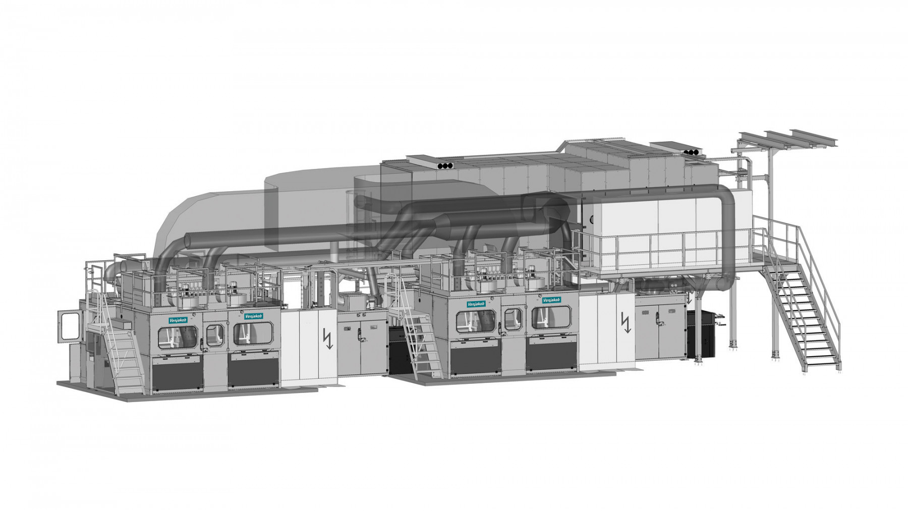 This compact coating system coats battery cells without using workpiece carriers. 